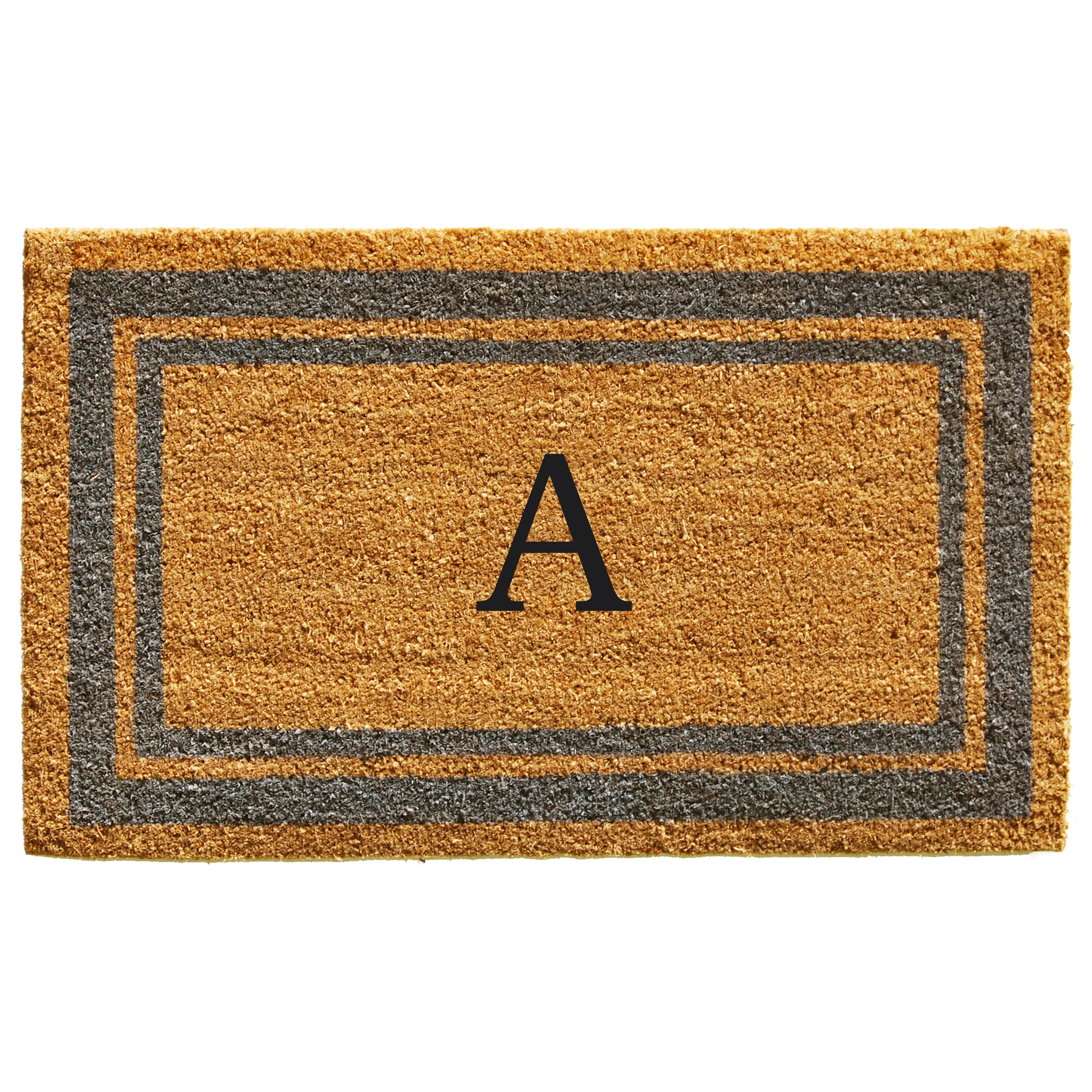 Periwinkle Border Monogram Doormat (Letter A)