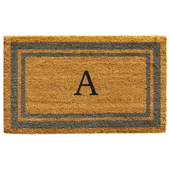 Periwinkle Border Monogram Doormat (Letter A)