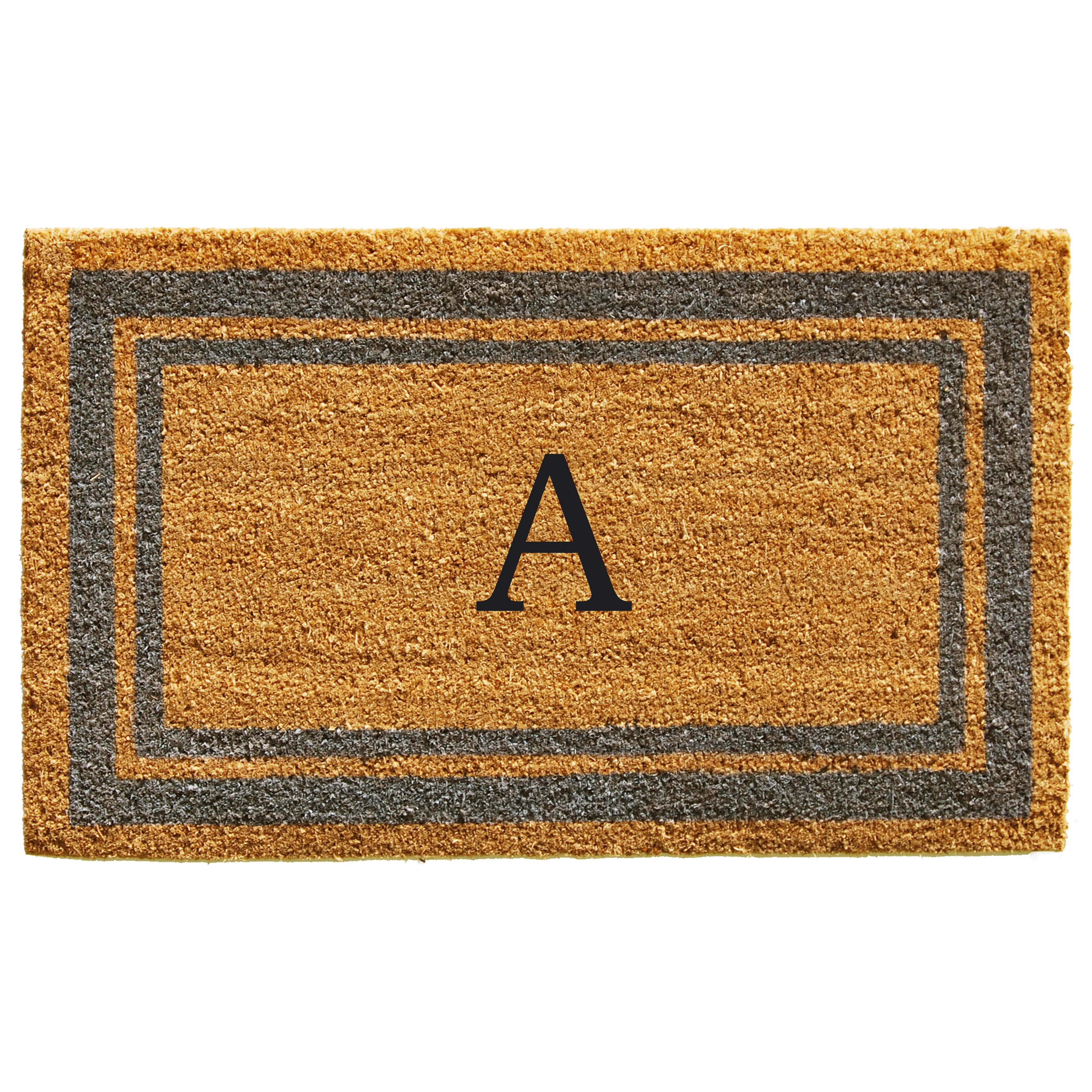 Periwinkle Border Monogram Doormat (Letter A)