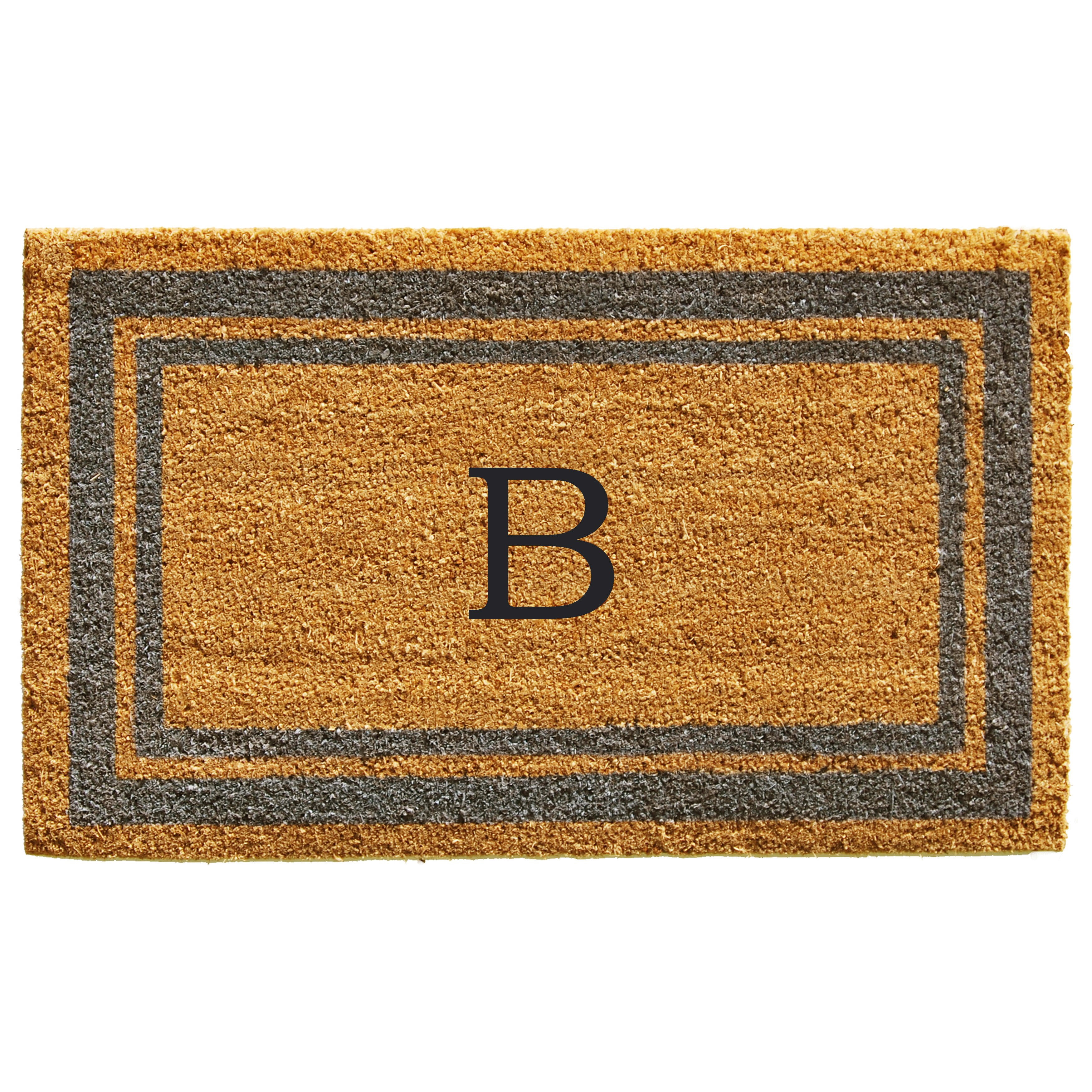 Periwinkle Border Monogram Doormat (Letter B)