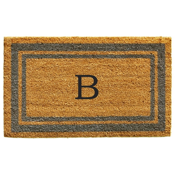 Periwinkle Border Monogram Doormat (Letter B)