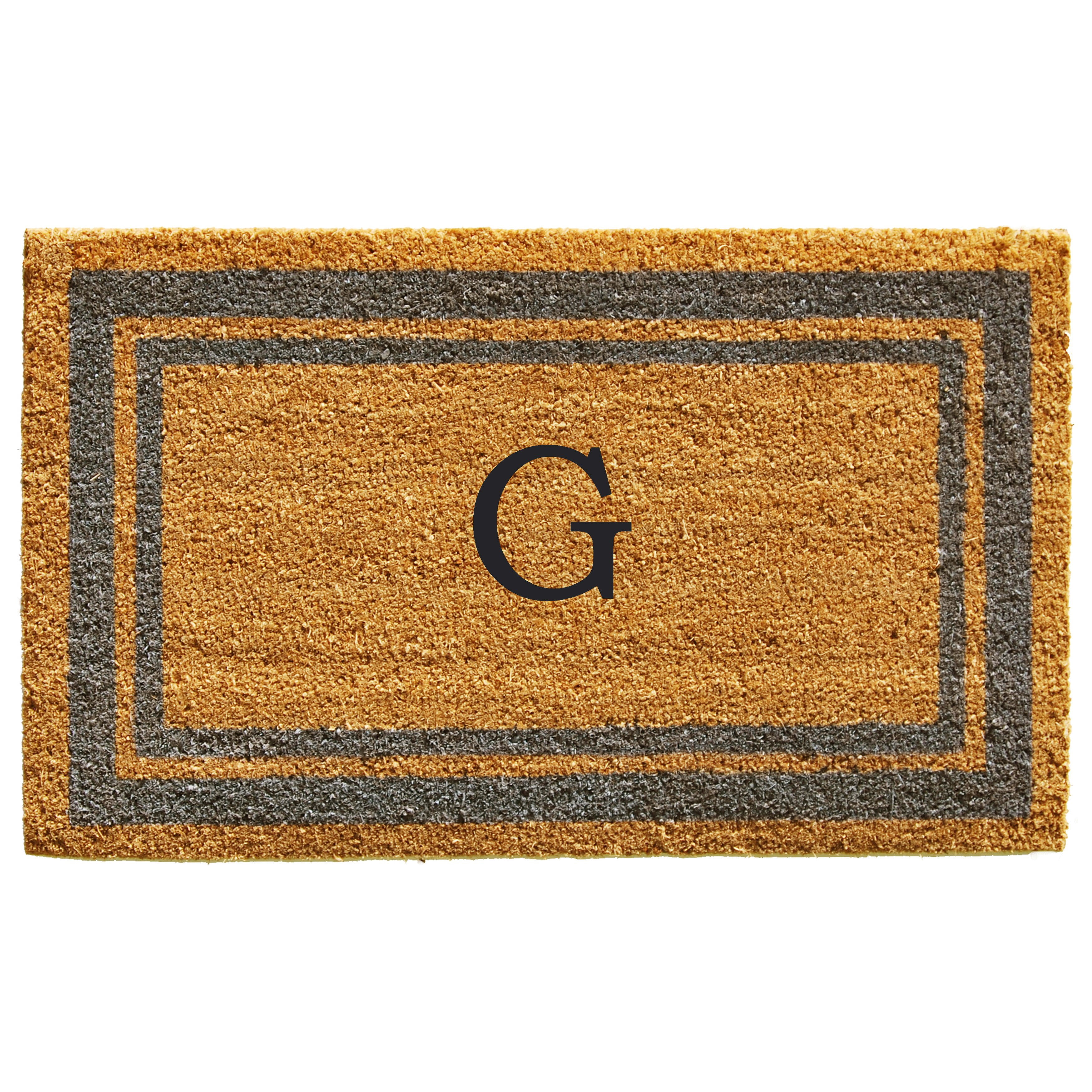 Periwinkle Border  Monogram Doormat (Letter G)