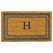 Periwinkle Border Monogram Doormat Letter H