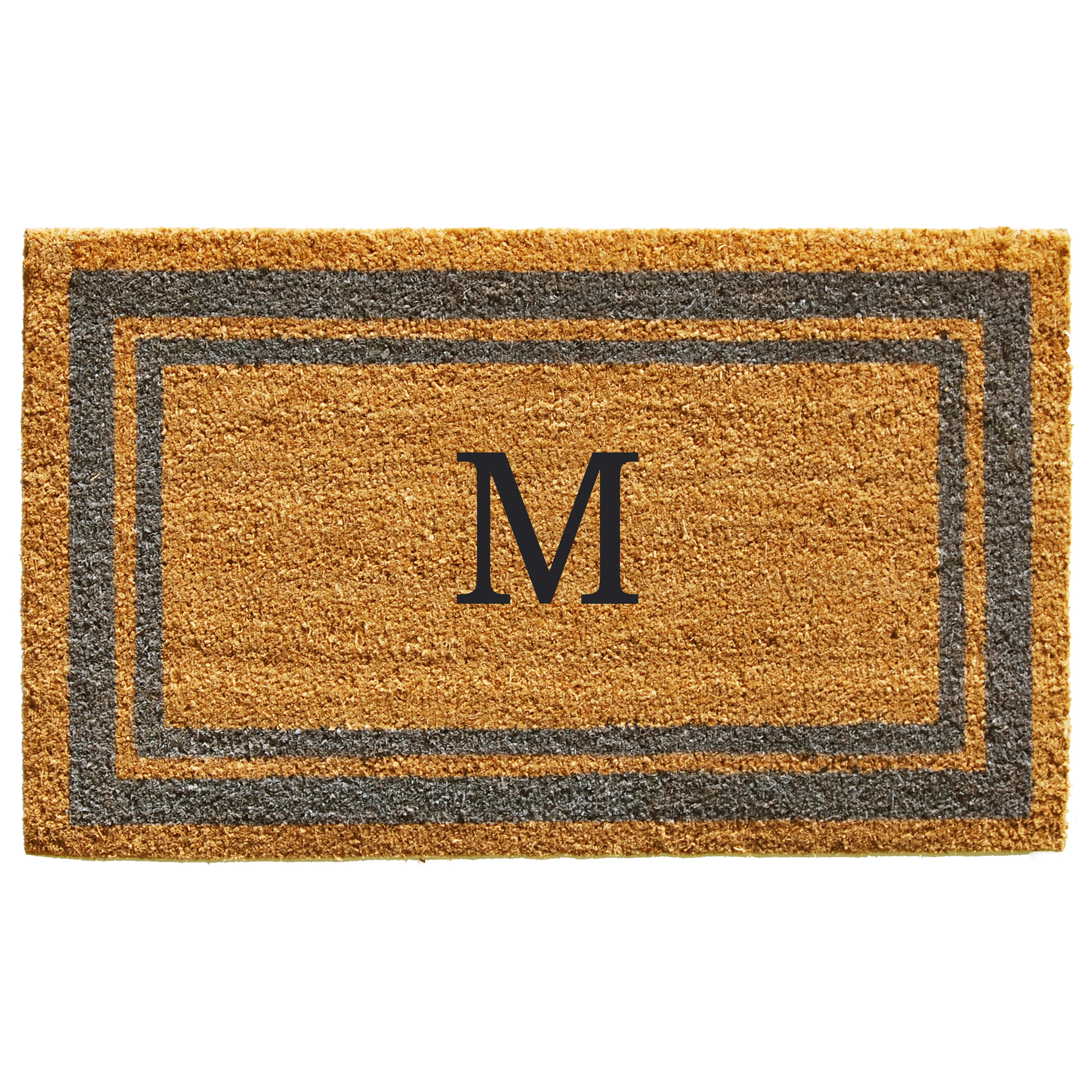 Periwinkle Border Monogram Doormat (Letter M)