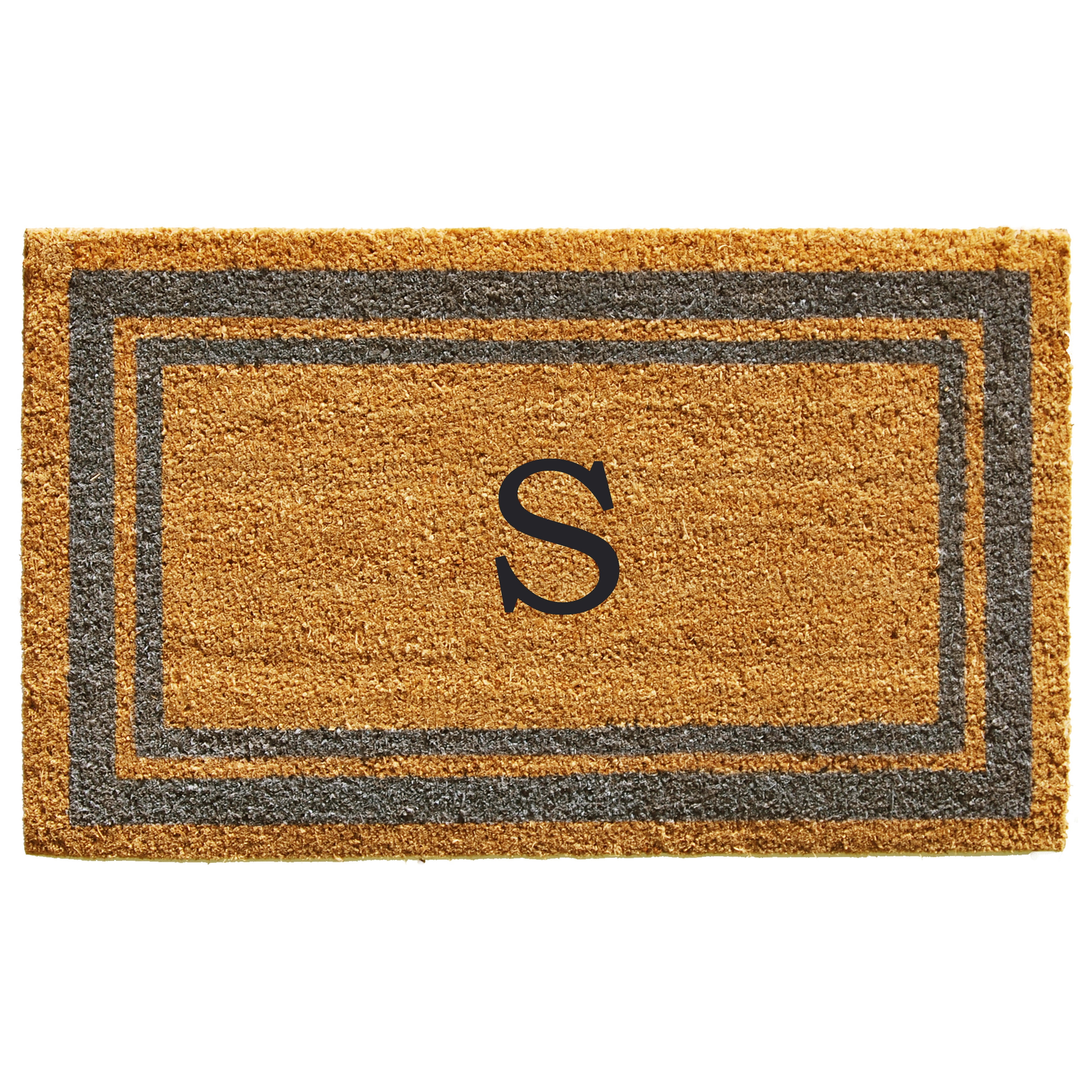 Periwinkle Border Monogram Doormat (Letter S)