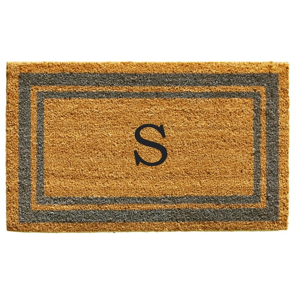 Periwinkle Border Monogram Doormat (Letter S)