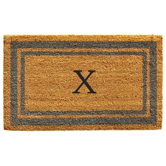 Periwinkle Border Monogram Doormat (Letter X)