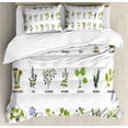 thumbnail image 1 of Periwinkle Duvet Cover Set, Herbs for Memory Focus and Brain Work Plant Design, Decorative 3 Piece Bedding Set with 2 Pillow Shams, Queen Size, Lime Green Multicolor, by Ambesonne, 1 of 3