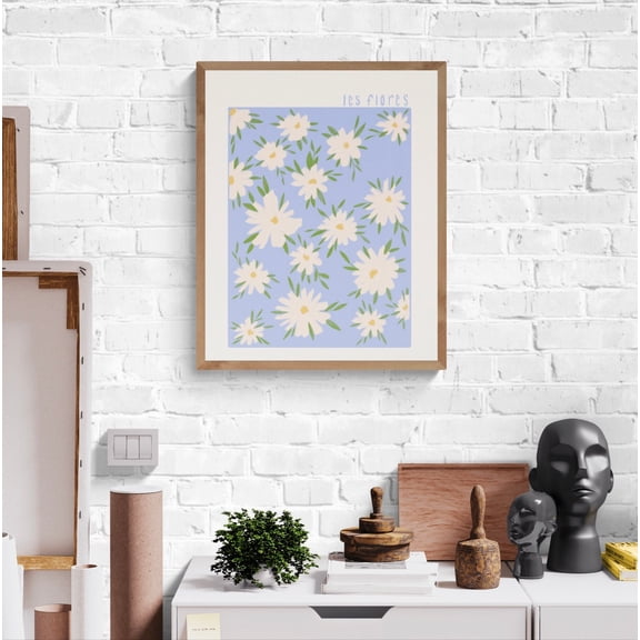 Periwinkle Les Flores Art Cottagecore Decor Boho Floral Poster Neutral Botanical Poster Flower Market , Poster Print Only