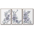 thumbnail image 1 of Periwinkle Patch I - Framed Premium Gallery Wrapped Canvas L Frame 3 Piece Set - Ready to Hang, 1 of 9