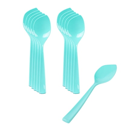 Coppetta Periwinkle Plastic Petal Spoon - 4 1/2" x 1" - 500 count box