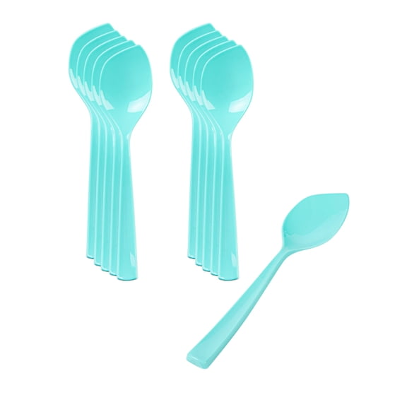 Coppetta Periwinkle Plastic Petal Spoon - 4 1/2" x 1" - 500 count box