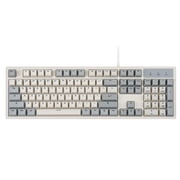 Perixx PERIBOARD-108M Wired Mechanical USB Keyboard, Full-Size, Gateron Brown Tactile Switches, Retro Gray/White, US English Layout