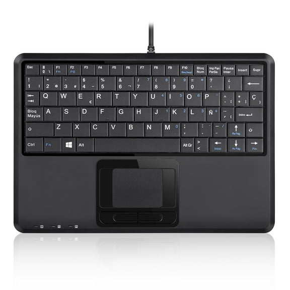 Perixx PERIBOARD-510H Plus Wired USB 80 Keys Touchpad Keyboard - 2 Built-in Hubs - Mini 9.06X6.3X0.67 inches Dimension