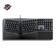 Perixx PERIBOARD-535BR [Firmware Updated] Wired Ergonomic Mechanical Keyboard - Full-Size - Low-Profile Brown Tactile Switches - NKRO Anti-Ghosting - Compatible with Windows and macOS