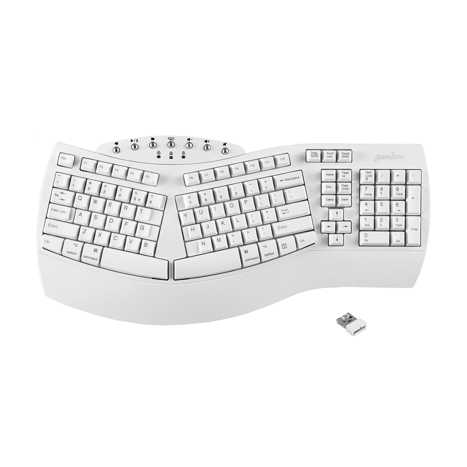 Perixx PERIBOARD612W Wireless Ergonomic Keyboard Dual Bluetooth