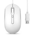thumbnail image 1 of Perixx PERIMICE-222UW Wired USB Optical Mouse, Adjustable 1200/1600/2000 DPI, Ambidextrous Design, Long 5.9 Ft Cable, White, 1 of 7