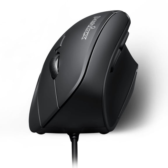 Perixx PERIMICE-515 Wired Vertical Mouse with 6 Button and 2 Level DPI Switch 1000 1600, Right Handed, Black