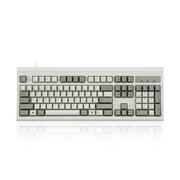 Perixx Periboard-106M, Wired Performance Full-Size USB Computer Keyboard, Curved Ergonomic Keys, Classic Retro