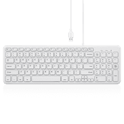 Perixx Periboard-213 W - Wired USB Compact Computer Keyboard - White