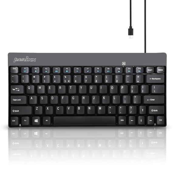 Perixx Periboard-422 Wired USB-C Mini Computer Keyboard, Black, Us ...