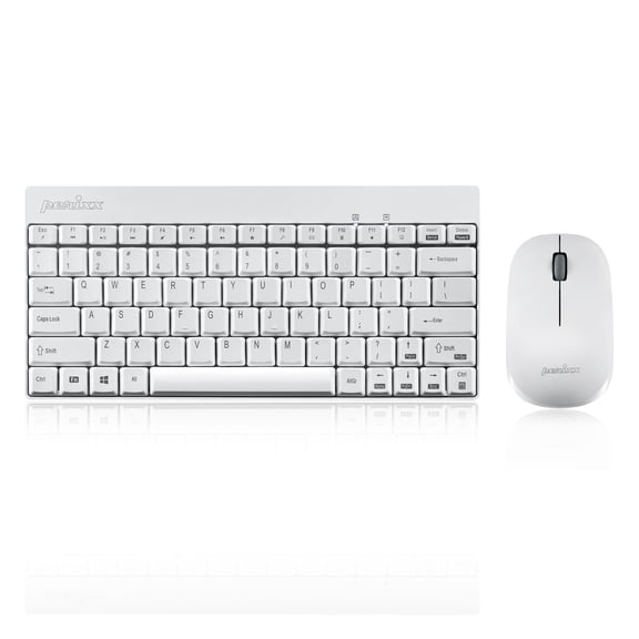 Perixx Periduo-712w Wireless Mini Keyboard and Mouse Set, White