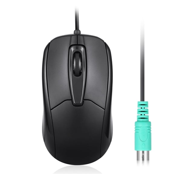 Perixx Perimice-209 P, Wired PS2 Mouse with 1000 DPI Resolution, Black