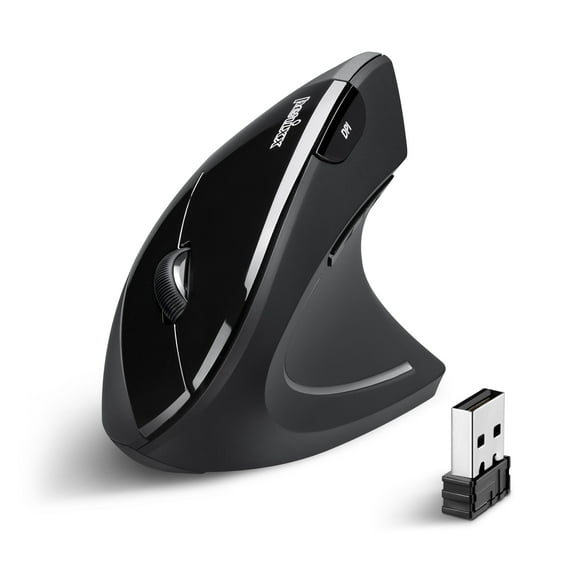 Perixx Perimice-713 USB Wireless Vertical Ergonomic Black Computer Mouse - 3 Level DPI - Right Handed