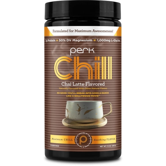 Perk Chill Chai Latte Flavored Drink Mix (18 Servings) - Soy Free & Peanut Free