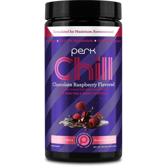 Perk Chill Chocolate Raspberry (18 Servings) - Gluten Free, Soy Free, Peanut Free Drink Mix