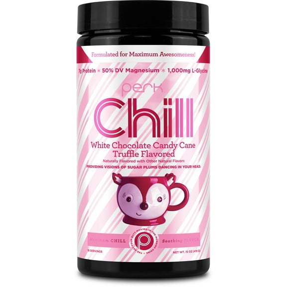 Perk Chill White Chocolate Candy Cane Flavored Drink Mix (18 Servings) - Soy Free & Peanut Free