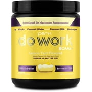 Perk Do Work BCAAs + Hydration Electrolytes Powder (Lemon Tart Flavored, 20 Servings) - With Coconut Water and Coconut Milk