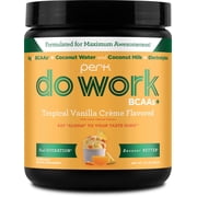مسحوق إلكتروليتات الترطيب BCAA + من Perk Do Work بنكهة الفانيليا الاستوائية 20 حصة - مع ماء جوز الهند وحليب جوز الهند، خالٍ من الجلوتين وفول الصويا
