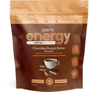 Perk Energy + Extra Protein Powder 1.5 LB Chocolate Peanut Butter - 100mg of Caffeine, 17g of Protein with Collagen, 100% DV Vitamin D, 20 Servings