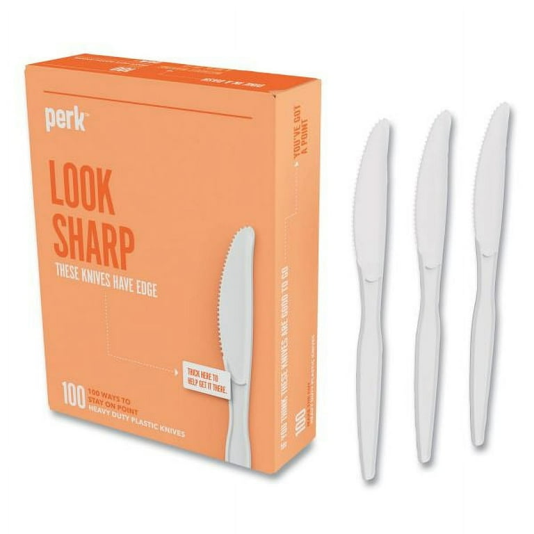 Heavyweight Plastic Cutlery, Knives, White, 100/Pack Heavyweight Plastic Cutlery, Knives, White, 100/Pack
