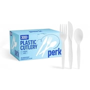 Staples Perk Plastic Assorted Cutlery Medium-Weight White PK56406