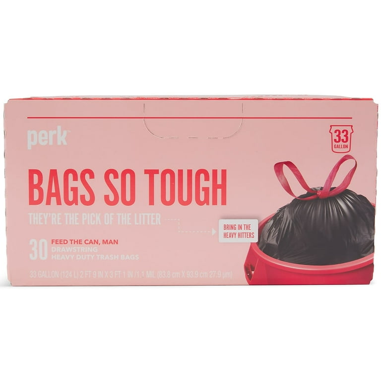Drawstring Heavy-Duty Trash Bags, 33 gal, 1.1 mil, 37 Drawstring Heavy-Duty Trash Bags, 33 gal, 1.1 mil, 37