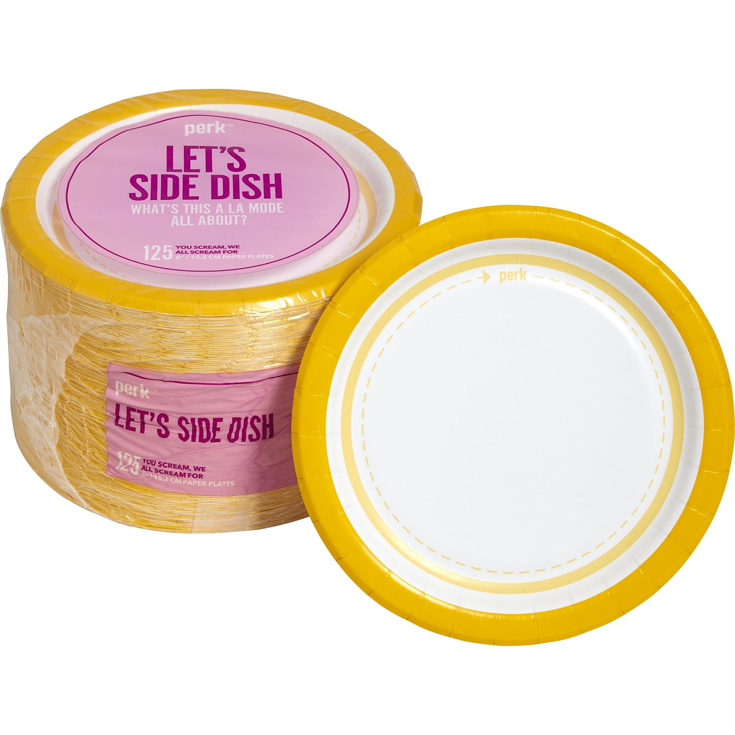 Perk Paper Plates 6 Yellow/White 125/Pack PK54328 - Walmart.com