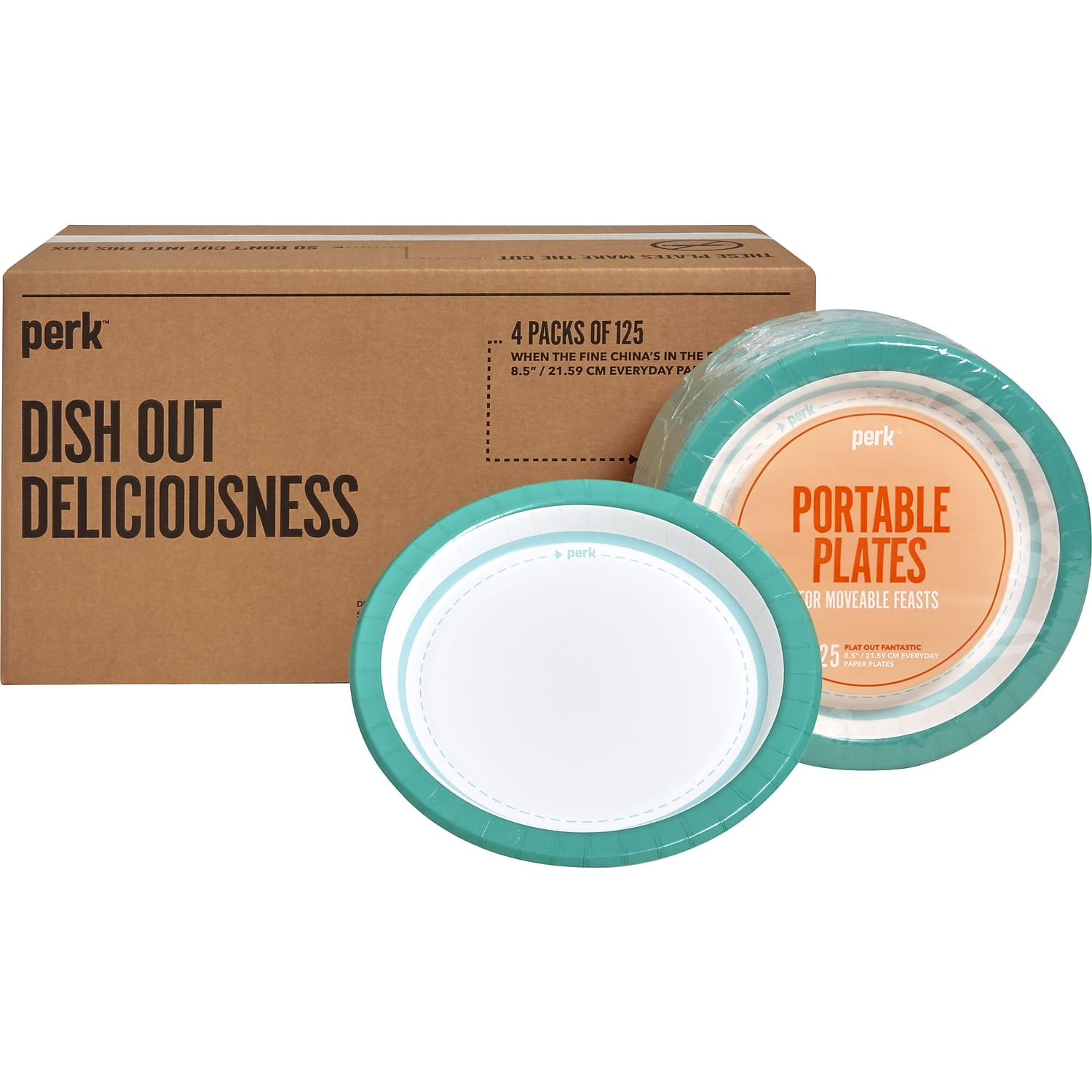 WorkLife Brands, Paper Plates, 8.5 Teal/White, 500/Carton