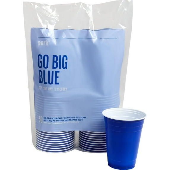 Staples Perk Plastic Cold Cup 16 Oz. Blue 150/Carton PK45561VS