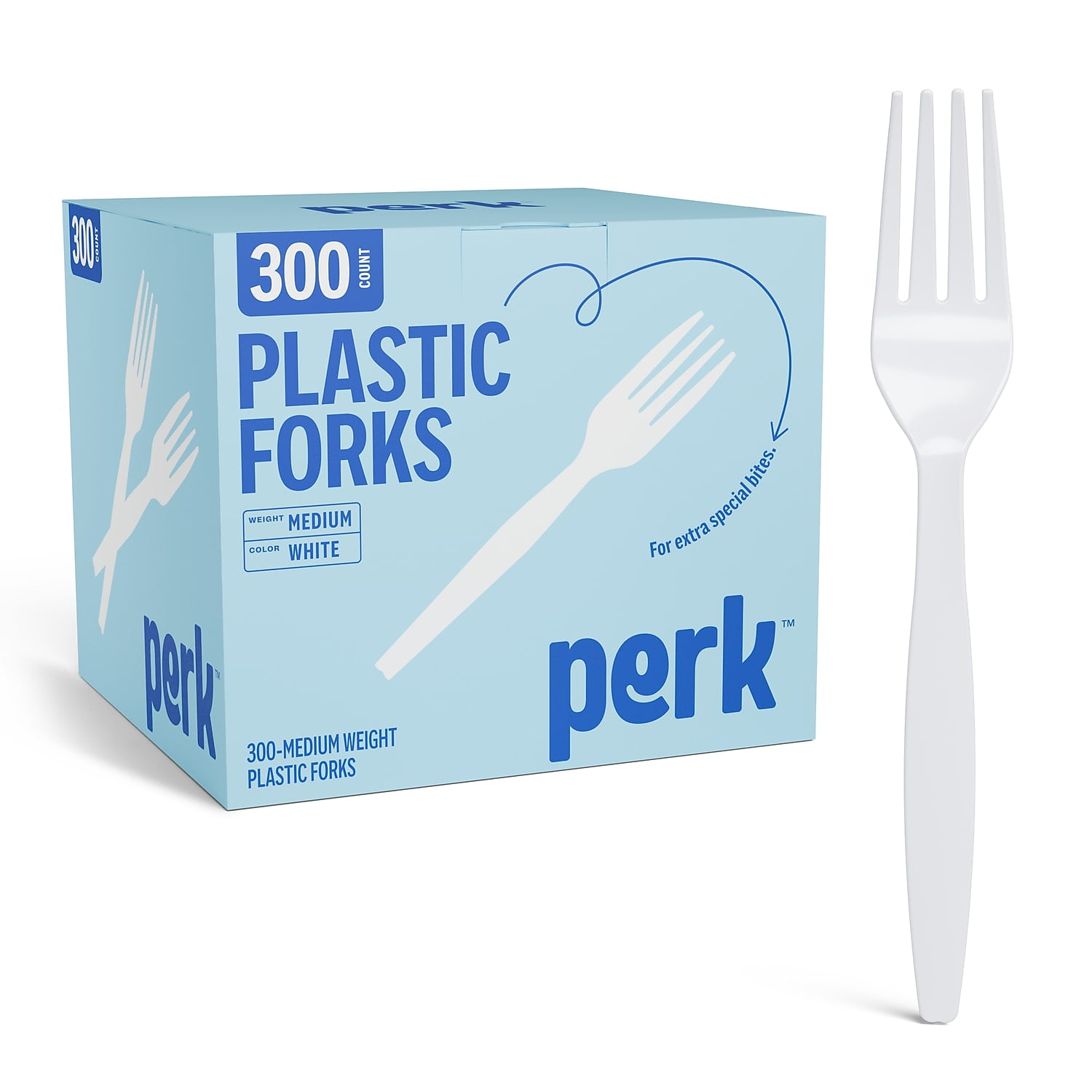 Mediumweight Plastic Cutlery, Fork, White, 300/Pack Mediumweight Plastic Cutlery, Fork, White, 300/Pack