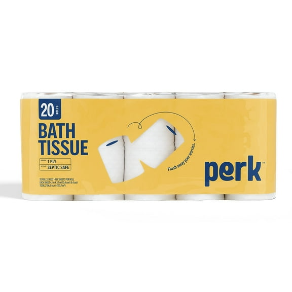 Staples Perk Septic Safe 1-Ply Toilet Paper 1000 Sheets/Roll PK55153