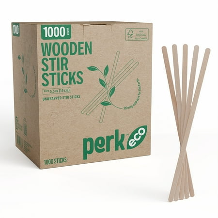Perk - Perk™ Eco Wooden Stirrer, 5.5", 1000/Pack (PK61996) - Brown
