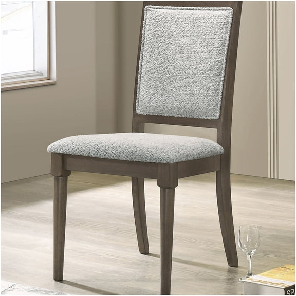 Perkins 2-Pack Dark Brown Upholstered Side Dining Chairs with Geometric Back Design