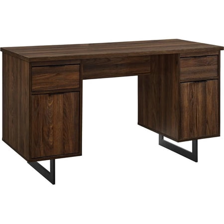 Perkins 54" Executive Desk with Dual Storage - Dark Walnut