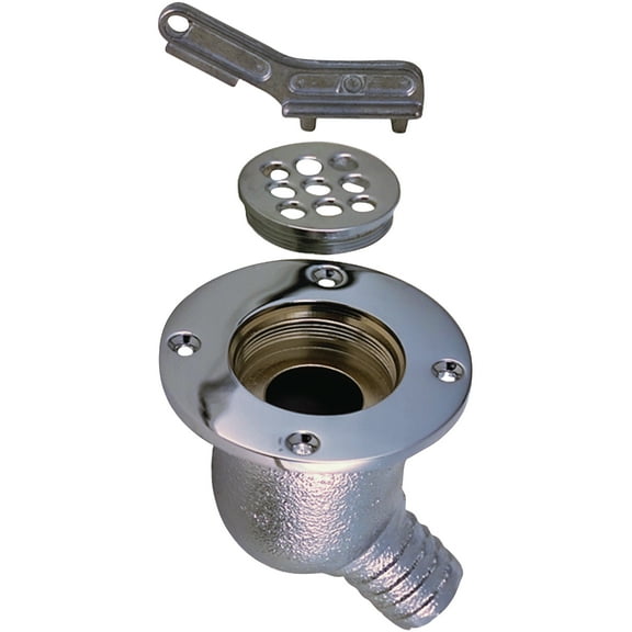 Perko 0120DP2CHR Chrome Plated Bronze 6" x 1-1/8" Strap Hinge - 1 Pair