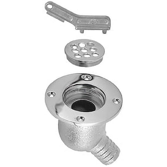 Perko 0142002CHR Chrome Cockpit Scupper for 1-1/2" Hose