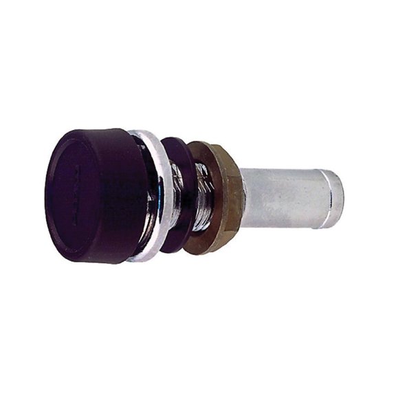 Perko 0570DP4BLK Straight Gas Tank Vent - Chrome-Plated Body with Black Polymer Splash Guard