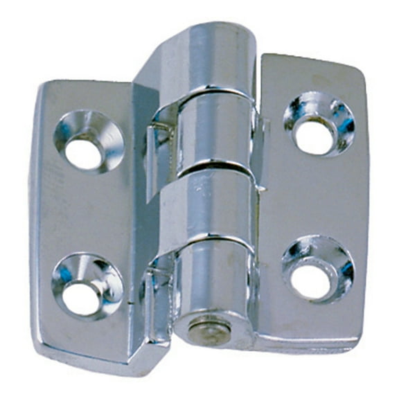 Perko 0942DP0CHR Chrome-Plated 3/8" Offset Hinge with Fixed Pin - 1.5 x 1.5"