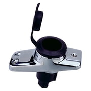Perko 1059P00DP Chrome-Plated 2-Pin Plug-In Light Base with 16  Rake - 3-3/4" x 1-5/8" Base
